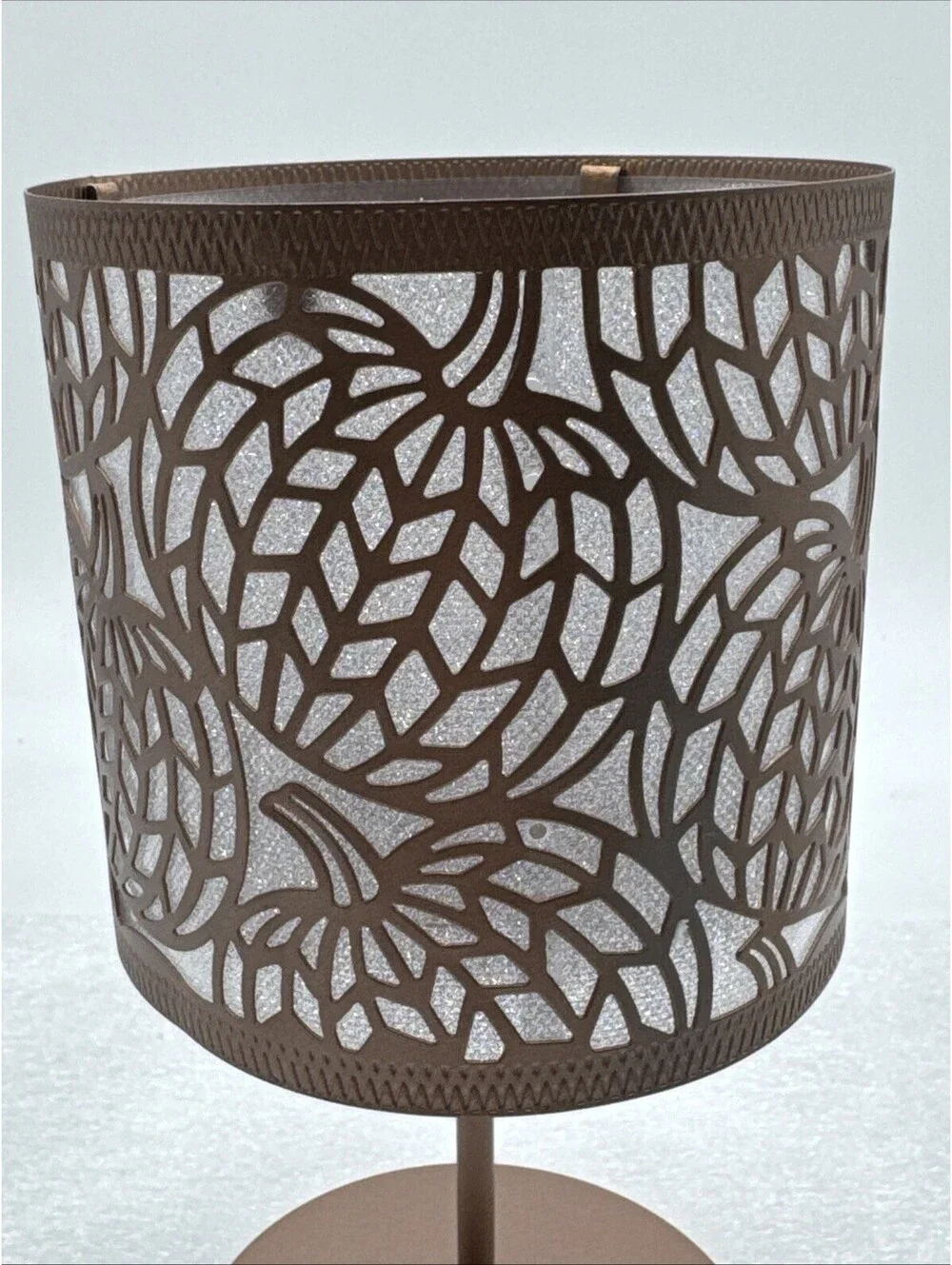 Yankee Candle Chevron Pumpkin Pedestal 2” Tea Light Holder 7-1/2” Halloween Fall